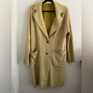 Anthropologie French Mauve Long Cardigan Blazer Sweater Boho Artsy XL